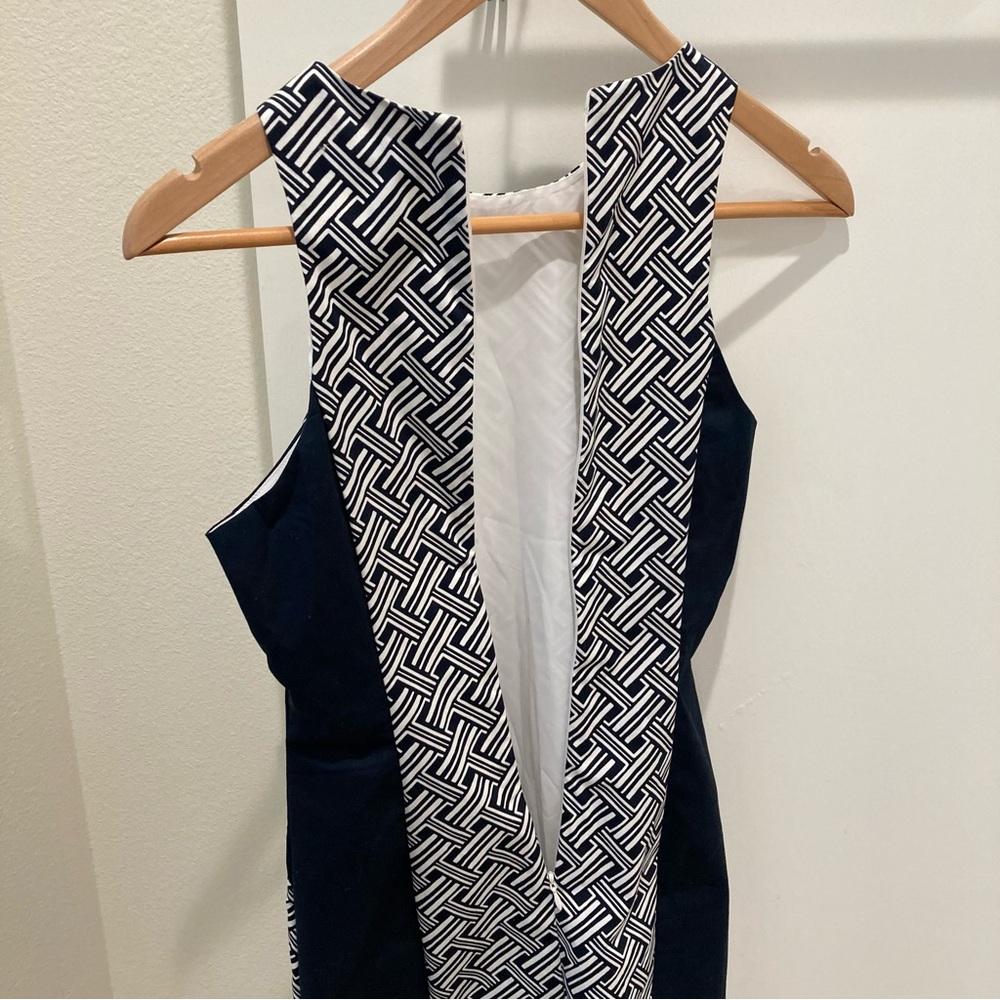 Banana Republic navy and white sheath tank bodycon dress career office occasion - Picture 3 of 16